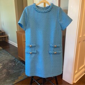 Tuckernuck Bright Blue Tweed Jackie Dress L